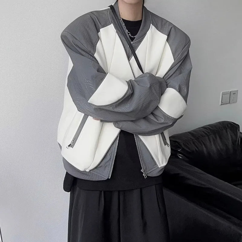 techwear zip bomber, urban street style, mens fashion