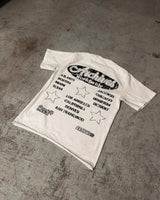 oversized harajuku flame shirt with broken text glitch design