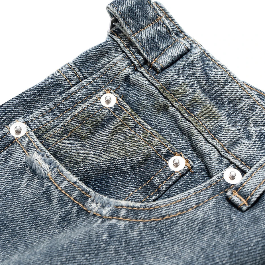 men blue ripped baggy jeans dirty printed distressed loose denim pants male luxury designer fashion jeans trousers vintage washed jeans