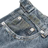 men blue ripped baggy jeans dirty printed distressed loose denim pants male luxury designer fashion jeans trousers vintage washed jeans