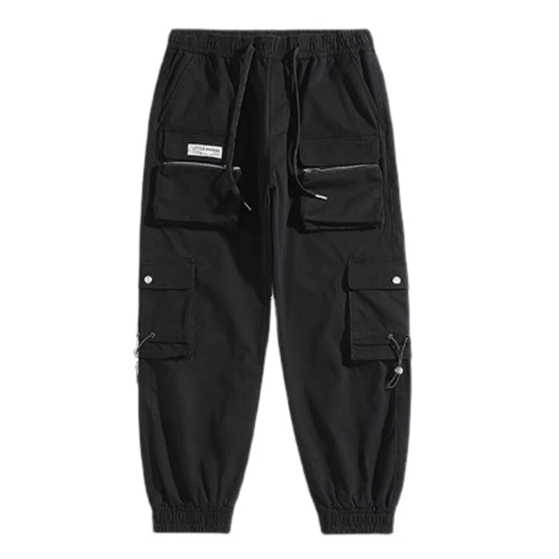 hip hop loose fit elastic waist cargo pants fashion military pockets ankle trousers pants mens drewstring sweatpants joggers unique joggers style 4619