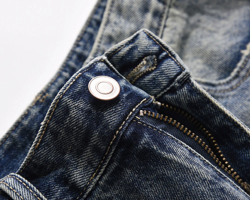 distressed frayed hole washed baggy jeans pants unisex pantalones hombre streetwear y2k straight casual denim trousers oversized unique jeans style 5886