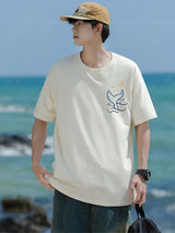 Skatercore Vintage anime – Kawaii Whale Tail Print T Shirt Men Hip Hop Fashion Cotton G