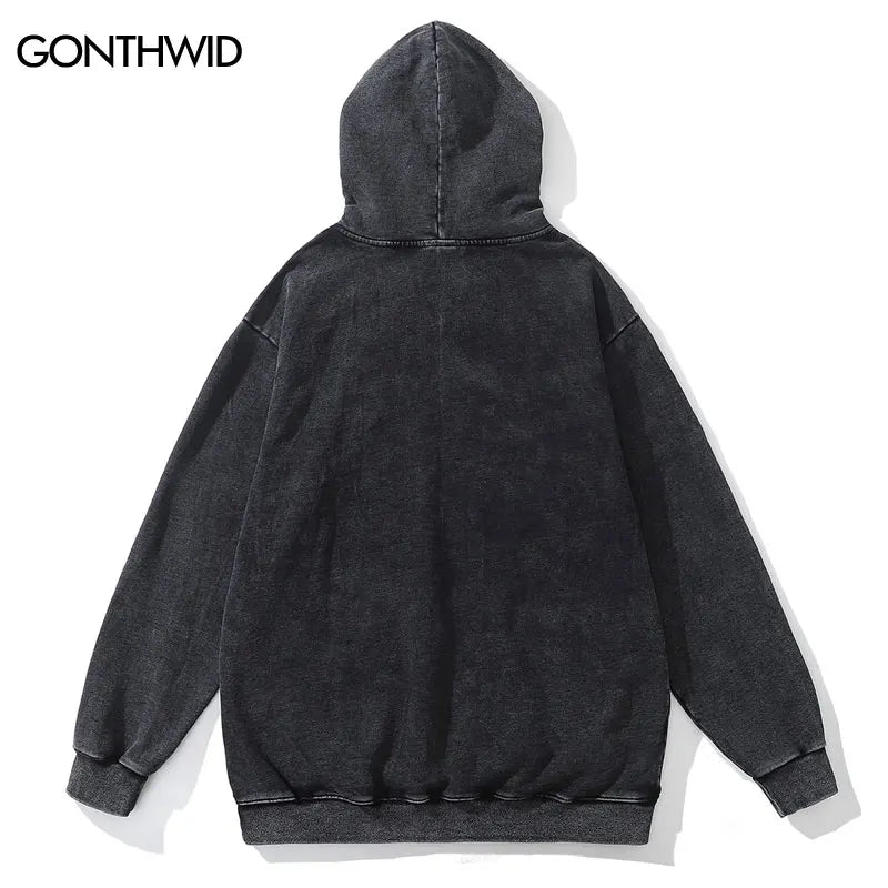 Vintage Hoodie Streetwear Y2K Hip Hop Japanese Anime Girl Print Oversi