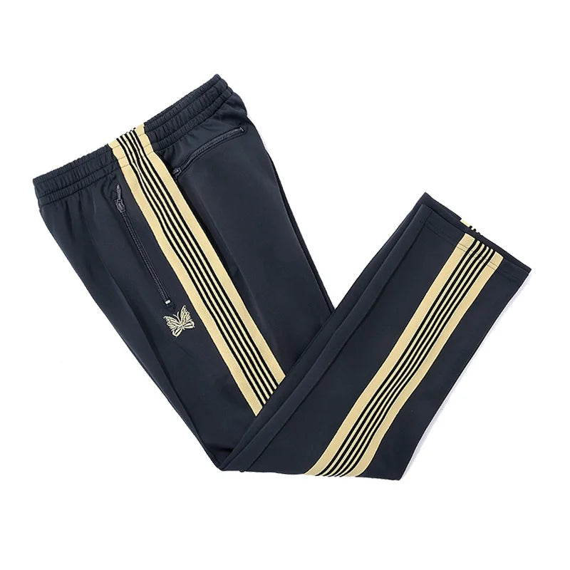 best quality embroidery logo new pants men woman side edge weaving stripe drawstring loose casual grey motion trousers unique default style 5117