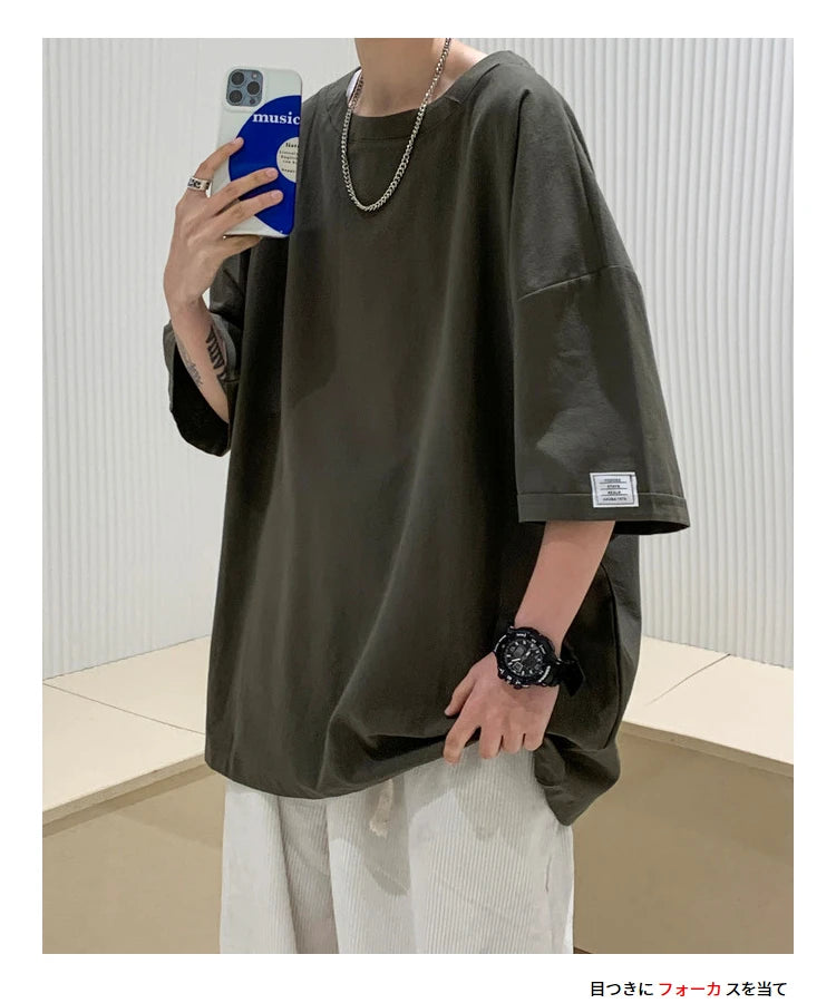 Anime Streetwear top – T Shirt Oversized Cotton Men Fashion Mens Summer Tshirts Ove
