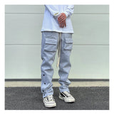 mens high street loose fit elastic waist pants winter warm fleece pants bottons hip hop drawstring sportwear sweatpants joggers unique joggers style 3050
