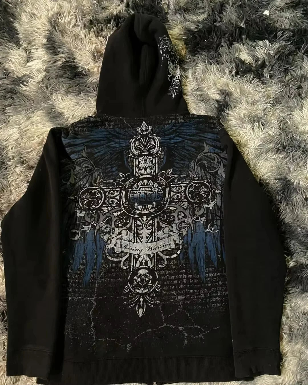 American Fashion Joker Goth Printed Zipper Hoodie Men Street Hip Hop L