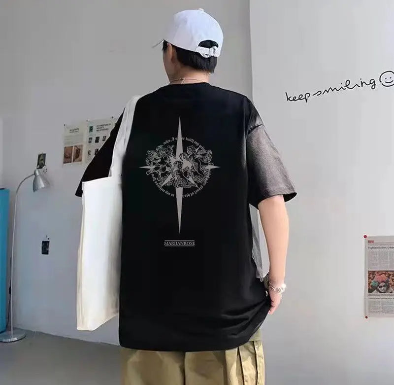 Anime Vintage print – Korean Creative Design Fashion Printed Short Sleeved T Shirt