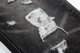 high street black washed straight jeans lowrise hip hop ripped jeans pants for men baggy vintage fashion wide denim pants women unique jeans style 5371