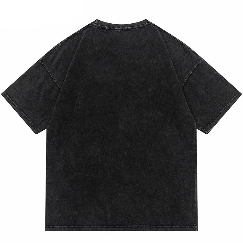 Grunge Graphic tee – Streetwear Harajuku T Shirt Hip Hop Painting Tree Printed Wa