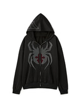 Dark Spider hot drilling Hoodie Pullover Sweatshirt Streetwear vintage Loose Hip Hop Punk Kpop Dance Winter Clothes Long Sleeve