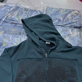 Death metal inspired hoodie with horror-themed print