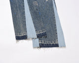 blue speckle ink washed destroyed flared jean pants hip hop graffiti ripped denim jeans for men streetwear vintage wide jeans unique jeans style 4464