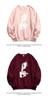 Oversized Loose Printed Sweatshirt Autumn Mens Korean High Quality Top