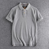 Gothic Vintage print – Summer Mens Polo Shirt Cotton Lapel T Shirt Retro Loose Soli