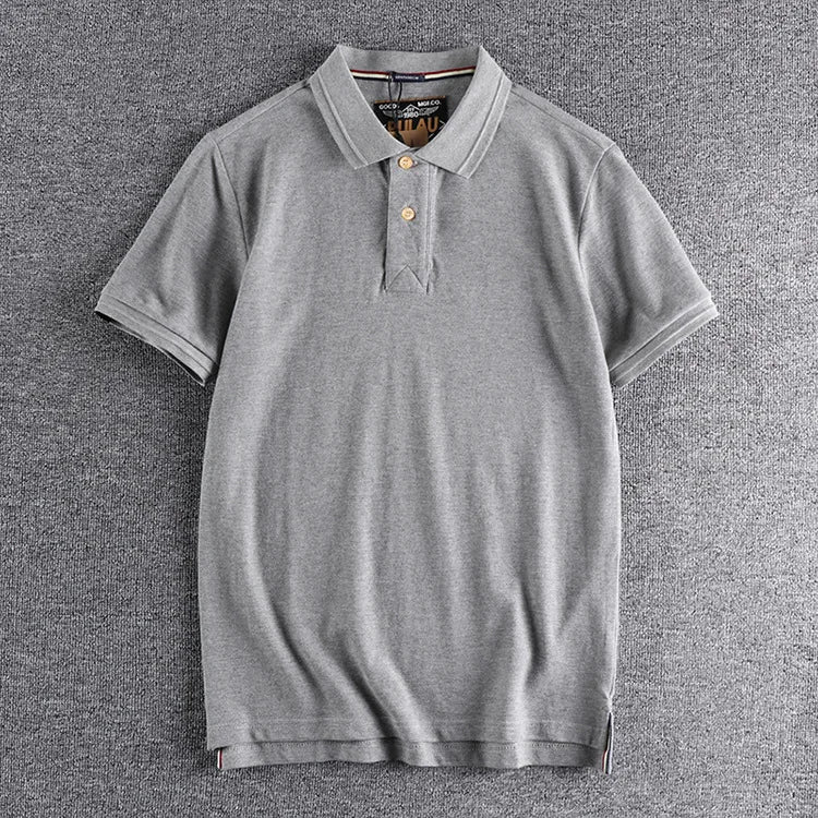 Gothic Vintage print – Summer Mens Polo Shirt Cotton Lapel T Shirt Retro Loose Soli