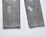 distreesed frayed painted casual baggy jeans for men ripped streetwear washed gray denim trousers oversized unisex hole cargos unique cargo style 4709