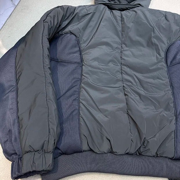 Double zippered hooded down jacket