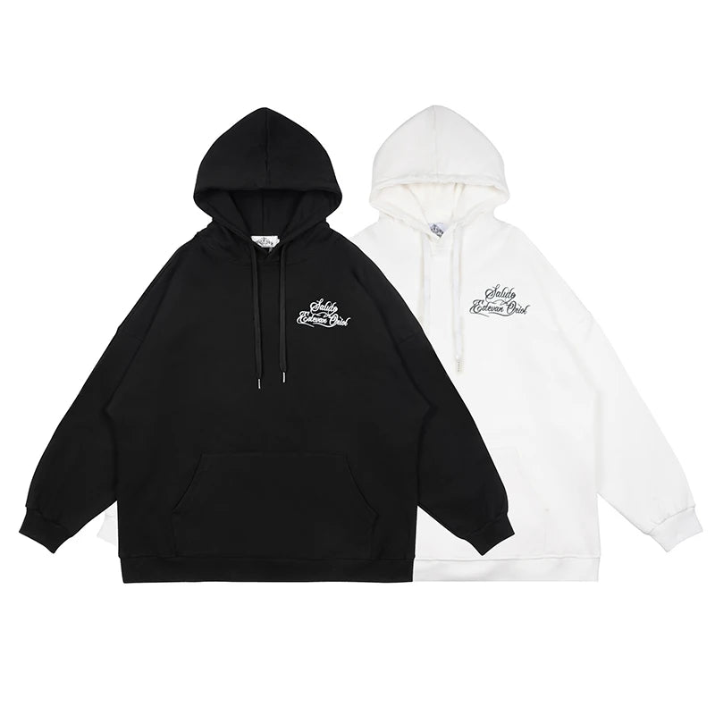 Hands Figure Print Letter Embroidery White Black Mens Autumn Hoodies P