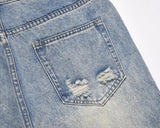 mens high street denim jean pants new casual blue slim ripped holes straight zipper jeans trousers hip hop streetwear joggers unique joggers style 772