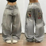 american y2k new fashion trend flare jeans women street casual loose low waist slim wide leg pants harajuku joker punk jeans unique jeans style 2833