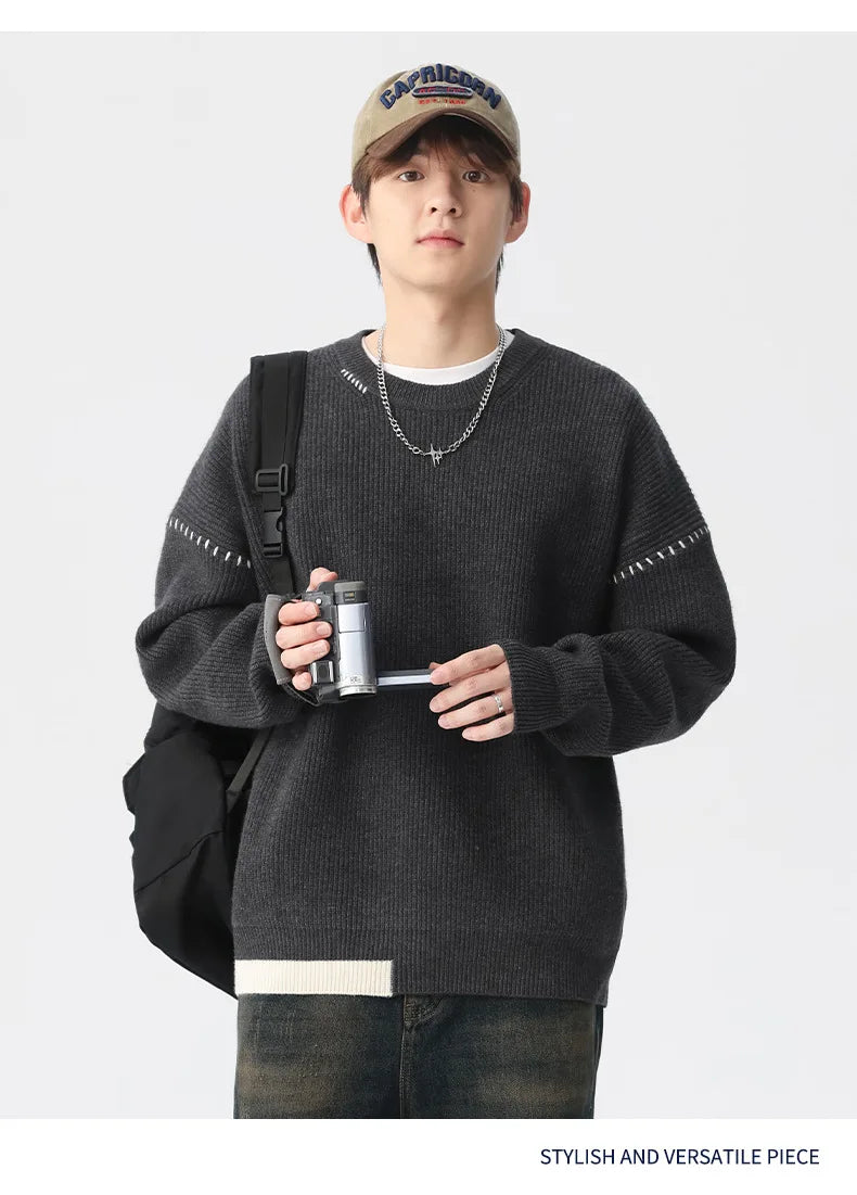 minimalist knit hoodie, photo-ready knit, unisex oversized techwear hoodie for men street style
