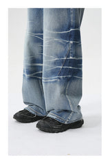 vintage blue baggy jeans man loose straight denim pants harajuku hip hop jeans trousers men unique jeans style 693