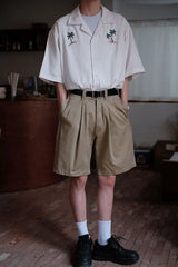 Summer Japanese loose shirt men s coconut tree national trend uban collar ins beach shirt retro trendy brand top shirts for men