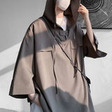 Anime Oversized shirt – Mens Summer Casual Short Sleeve Hooded T Shirt Fashion Overs