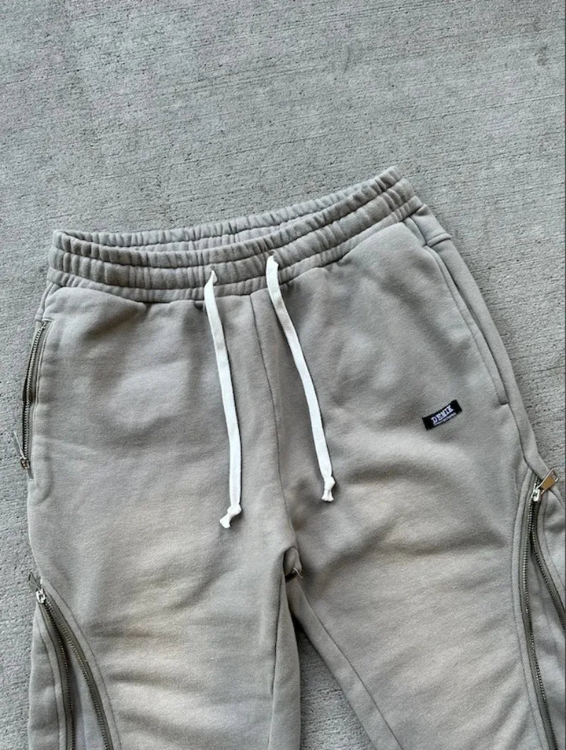 baggy casual y2k pants retro hip hop zipper cargo pants sweatpants men women harajuku letter joggers women trousers streetwear unique joggers style 877