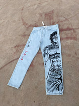 harajuku popular anime kokushibo print baggy jeans new style wide leg trouser y2k streetwear for men women high waist pants unique jeans style 4280