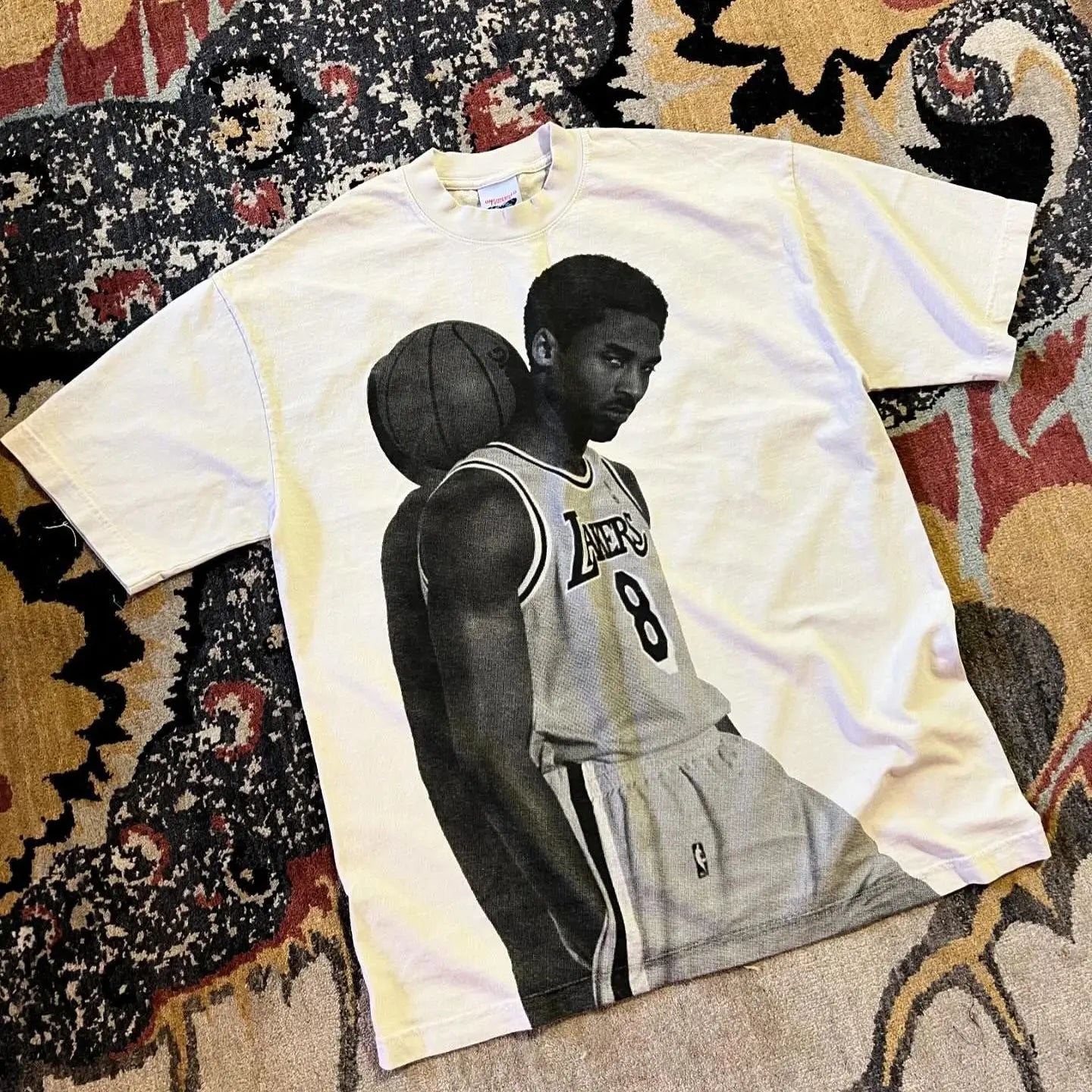 vapor manga tee with glitch smear print and broken comic blocks
