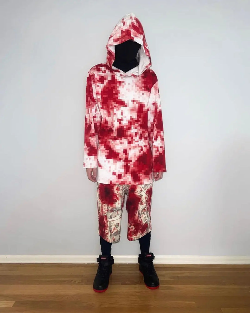 American Street Dark Style Printed Oversized Hoodie Men Y2K Hip Hop Ro