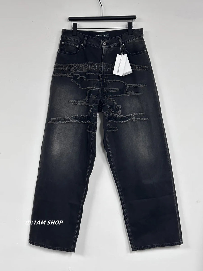2024 brand new classic embroidered denim zipper fit y project pant jeans cotton denim pants comfort casual jeans 786 unique jeans style 269