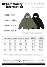2024AW new cotton dress solid color hooded multi-pocket jacket