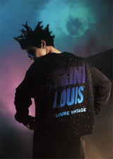 Urban gothic hoodie with bold cryptic symbols and text