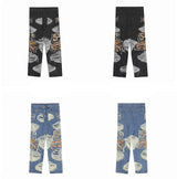 fashion embroidery destroyed ripped tassel holes denim jean pants mens casual loose straight jeans hip hop streetwear joggers unique joggers style 4352
