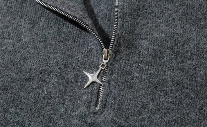 minimalist knit jumper, daily wear essential, trendy urban fashion top for men, layered streetwear look
