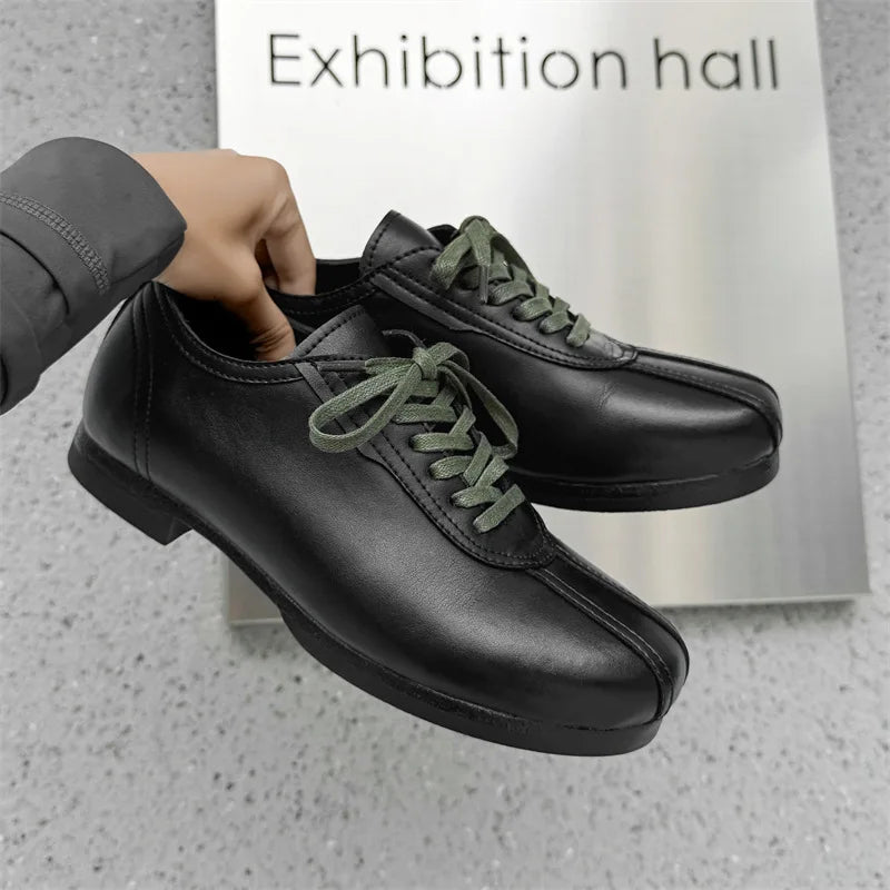Vintage Casual Leather Shoes Men Women Streetwear Fashion Lightweight Commute Business Leather Derby Shoes
