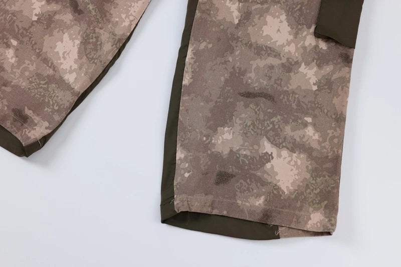 vintage camouflage denim jean street wear functioncan patches casual jeans pants mens baggy straight leg camou jeans overalls unique jeans style 3005