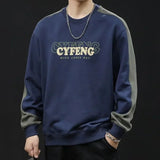 2025 Spring Letter Print New In Sweatshirt Mens Patchwork Long Sleeve