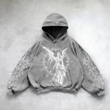Oversized Sweatshirt Shining Angel Hoodies Women Goth New Couples Goth