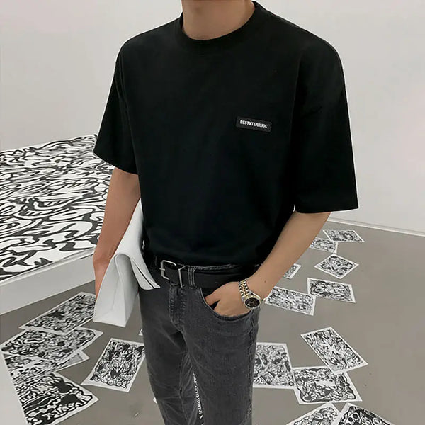 Sadcore Crying angel – Korean Style Summer New Short Sleeved T Shirt For Men Solid