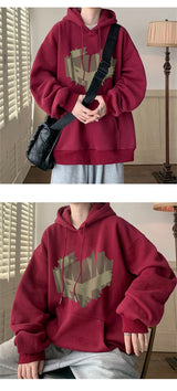 Autumn New Love Graphic Print Hoody Sweatshirts Man Hip Hop Oversized
