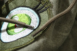 Japanese Eyes Embroidery Washed Military Green Worn Canvas Shorts for Men Summer Pockets Baggy Cargo Short Oversized
