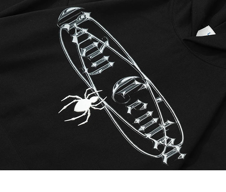 2023 Hip Hop Streetwear Hoodie Sweatshirt Cross Spider Graphic Hoodie
