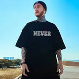 Gothic Aesthetic drop – High Street Letter Never Printed Male T Shirt Summer Cotton