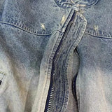 urban fashion featuring collarless wash denim motorcycle jacket design – premium quality jacket for men