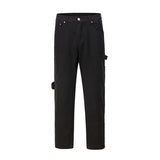 high street washed color match frayed micro flared jeans mens straight spliced retro loose casual denim pants hip hop trousers unique jeans style 15